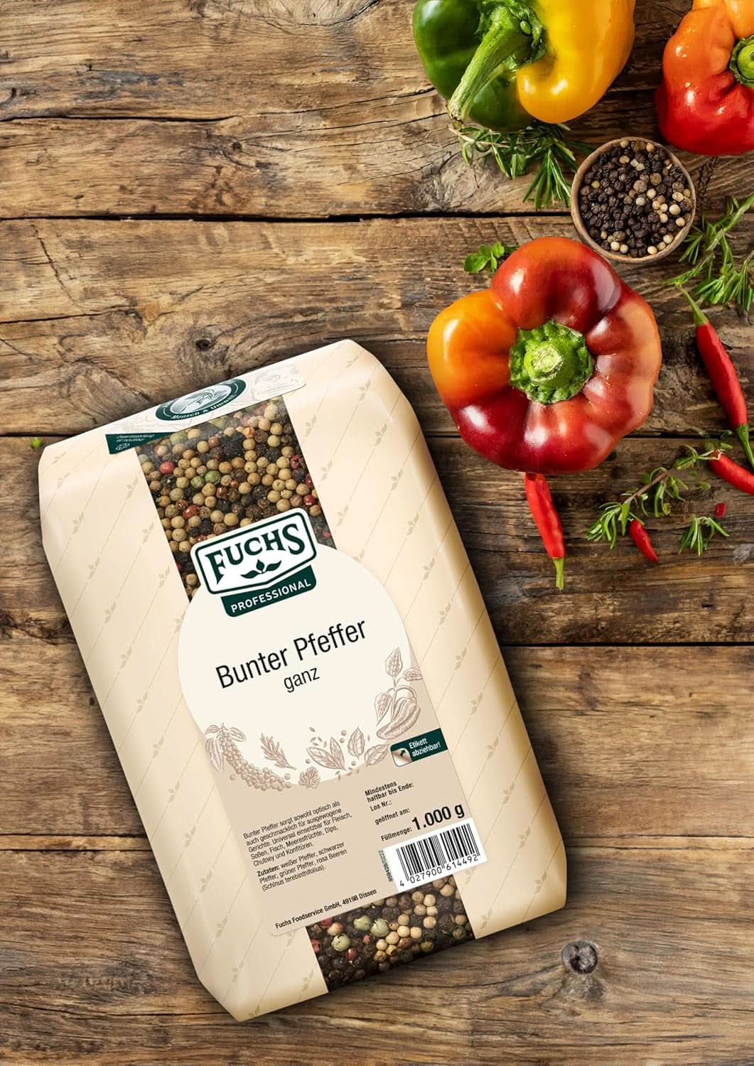 Fuchs piper întreg colorat, 1 Kg Condimente Naty Shop