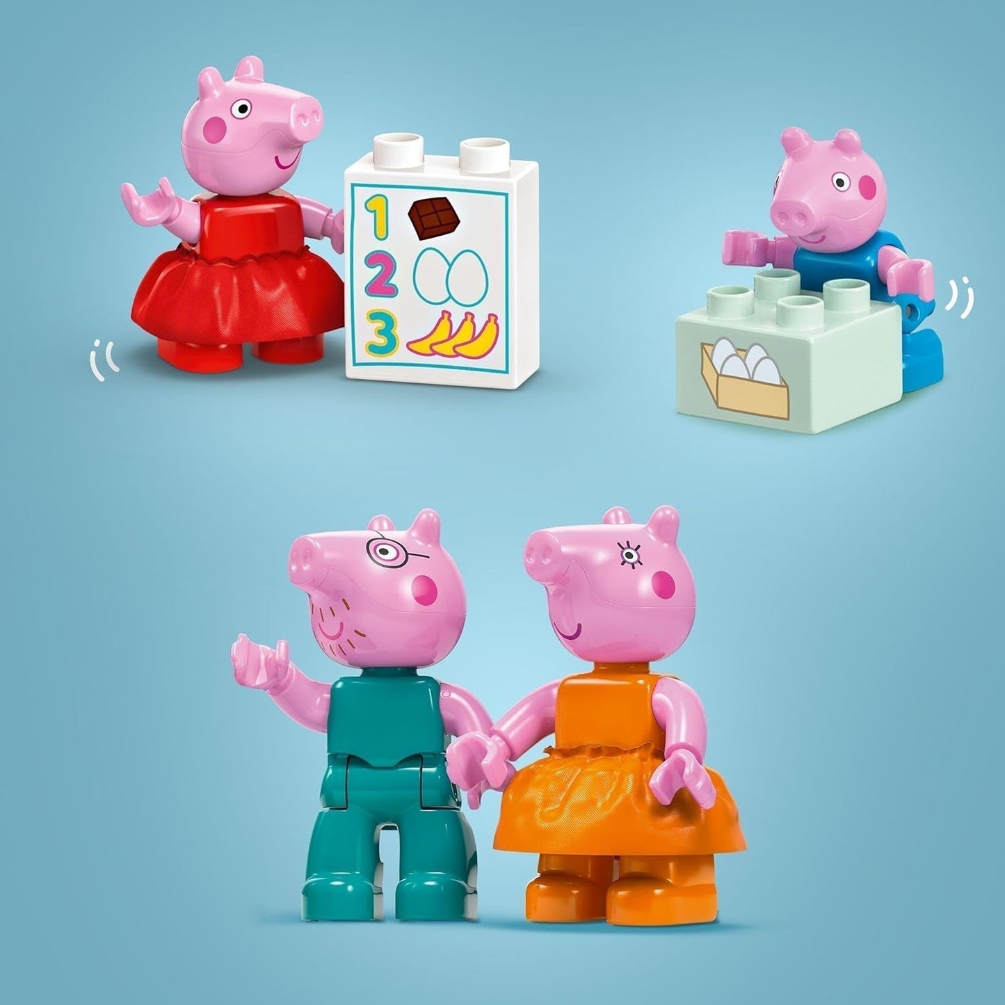 LEGO DUPLO 10434 Supermarketul lui Peppa: jucărie educațională creativă și set de joacă, cadou pentru băieți și fete de la 2 ani, încurajează dexteritatea Seturi de constructie Besuche den LEGO-Store