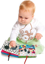 Clementoni 17721 Disney Baby - Carte din țesătură, jucărie versatilă pentru copii pentru călătorii, carte ilustrată cu elemente crepitante și scârțâitoare, pentru nou-născuți de la 0 luni Jucarii Bebe Naty Shop