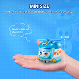 Super Wings Super Pets 4 PCS Shine, Golden Boy, Jerome, Ellie, cu expresie facială comutabilă, cu efect de fulger, portabil, jucărie pentru 3 4 5 6 7 8 ani băiat fată, 2 inci Action figures Naty Shop