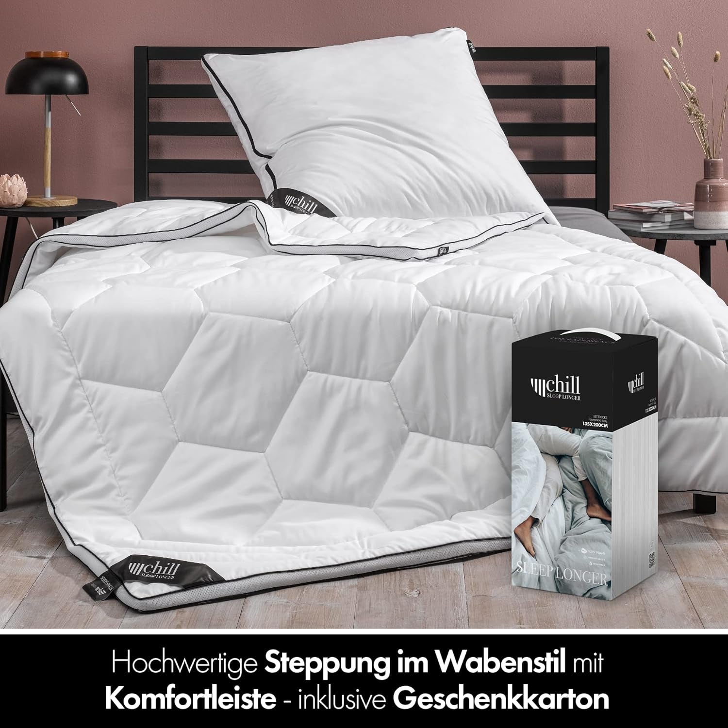 Plapumă pentru toate anotimpurile 135X200 - Plapumă 135X200 Ușoară - Respirabilă și lavabilă și 100% vegană - Plapumă cu plasă climatică și bandă de confort pentru dormit - Umplutură 800G Plapumi si pilote Naty Shop