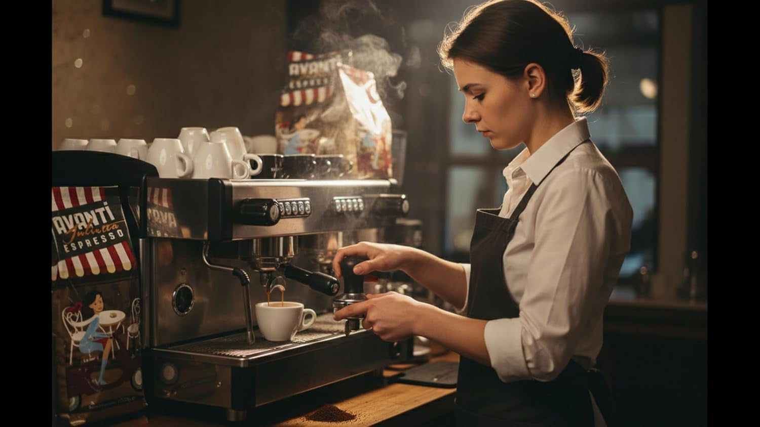 Boabe de cafea AVANTI Julietta Espresso, 500g, 70% Arabica 30% Robusta, prăjire tradițională în tambur