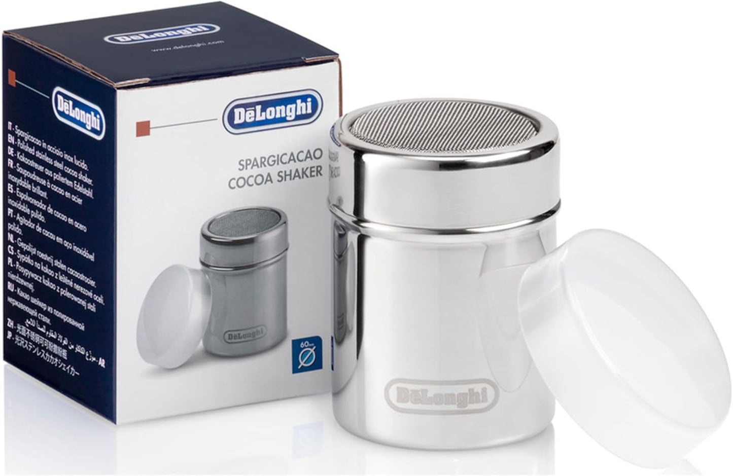 De'Longhi DLSC061 Shaker pentru cacao din oțel inoxidabil, 175 ml, argintiu