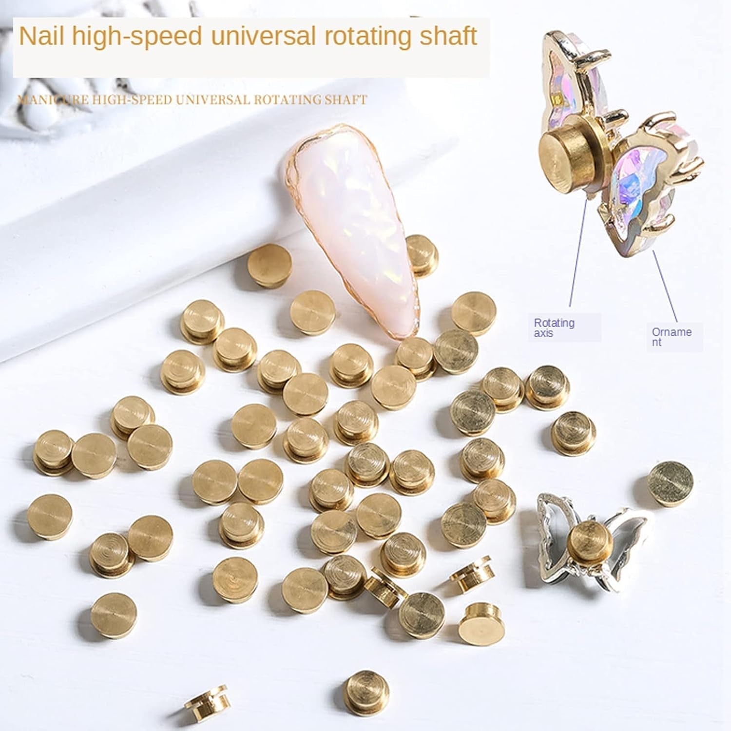 Nail Art Rotating Charm, 20 Stück Spinning Nail Charms Nail Rotating Bearing Für Nail Art Design DIY Crafting Schmuck Zubehör