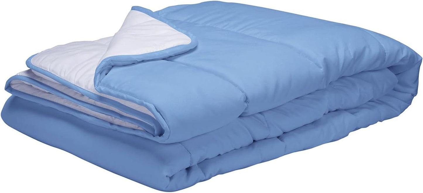 Pikolin Home - Plapumă reversibilă 300 G - Umplutură nordică bicoloră - Pentru pătuț 60 - Umplută cu pene, caldă, respirabilă, albastru/alb, 100 X 120 cm Plapumi si pilote Naty Shop Titlu implicit