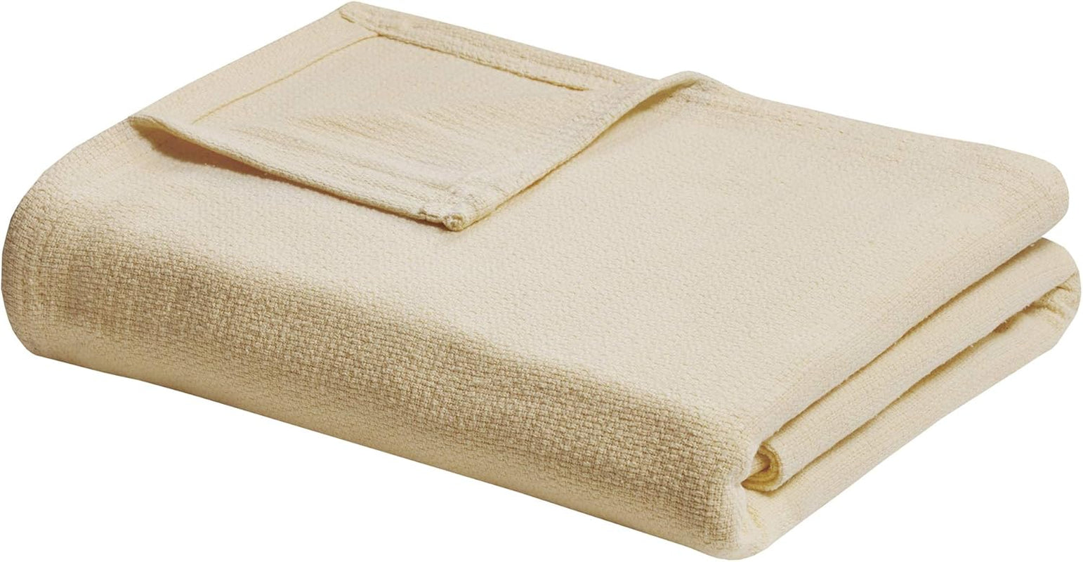Madison Park Freshspun Wicker Pătură de bumbac Twin Grey Paturi si Cuverturi Madison Park Galben Rege