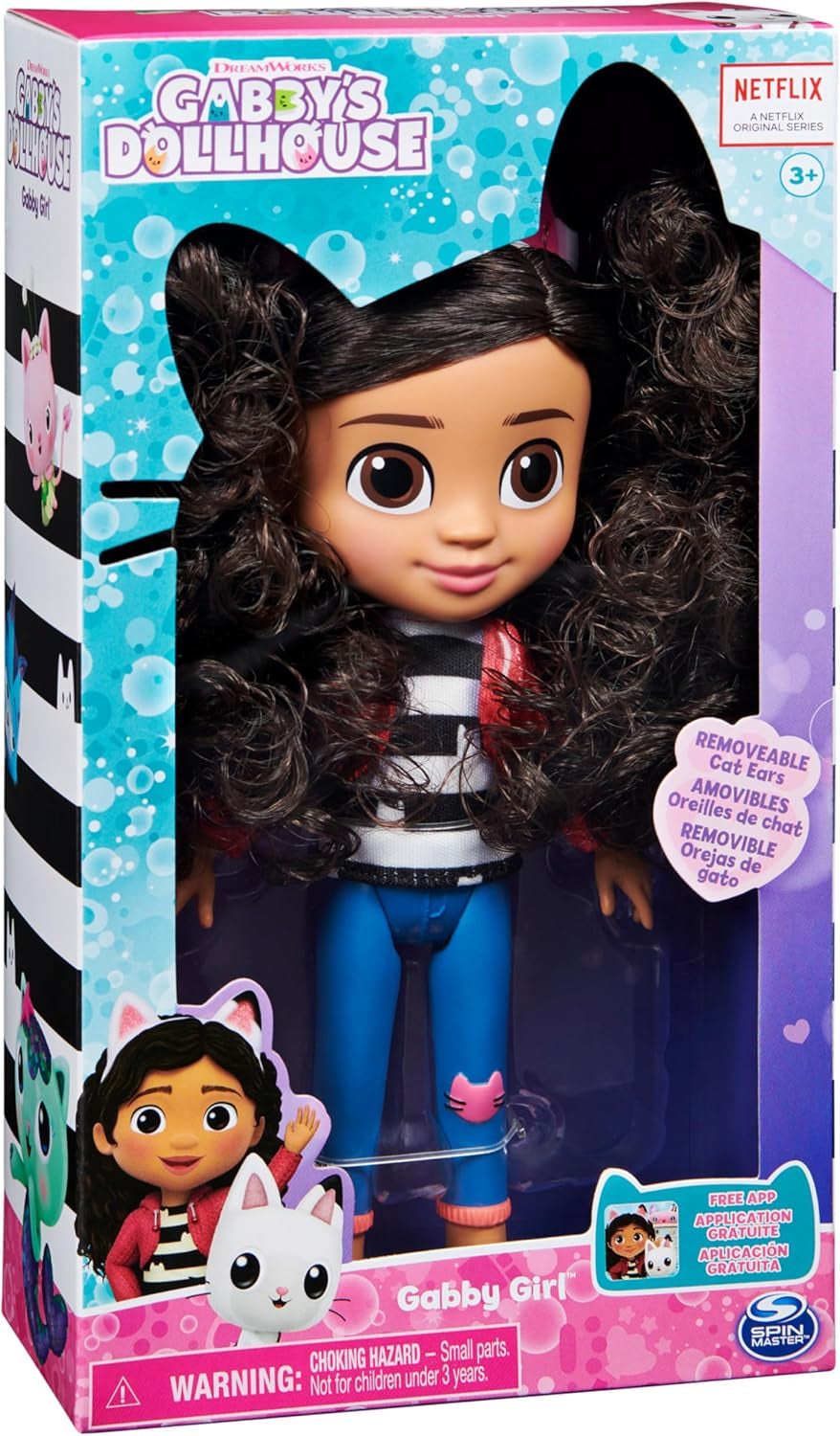 CASA DE PĂPUSI DREAMWORKS A LUI GABBY - Păpușa Gabby Girl de 20 cm, potrivită pentru copii cu vârsta de 3 ani și peste