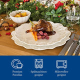 Villeroy & Boch – Set de veselă Toy's Delight Royal Classic cu 12 piese, alb, potrivit pentru mașina de spălat vase și cuptorul cu microunde, farfurii, set de veselă pentru 4 persoane, veselă de Crăciun, jucării, porțelan premium