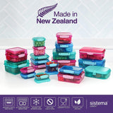Sistema lunch box sandwich box | 450 ml | cutie de prânz stivuibilă și etanșă cu capac | pentru copii și adulți | fără BPA | culori mixte | 3 bucăți Cutii depozitare alimente Naty Shop