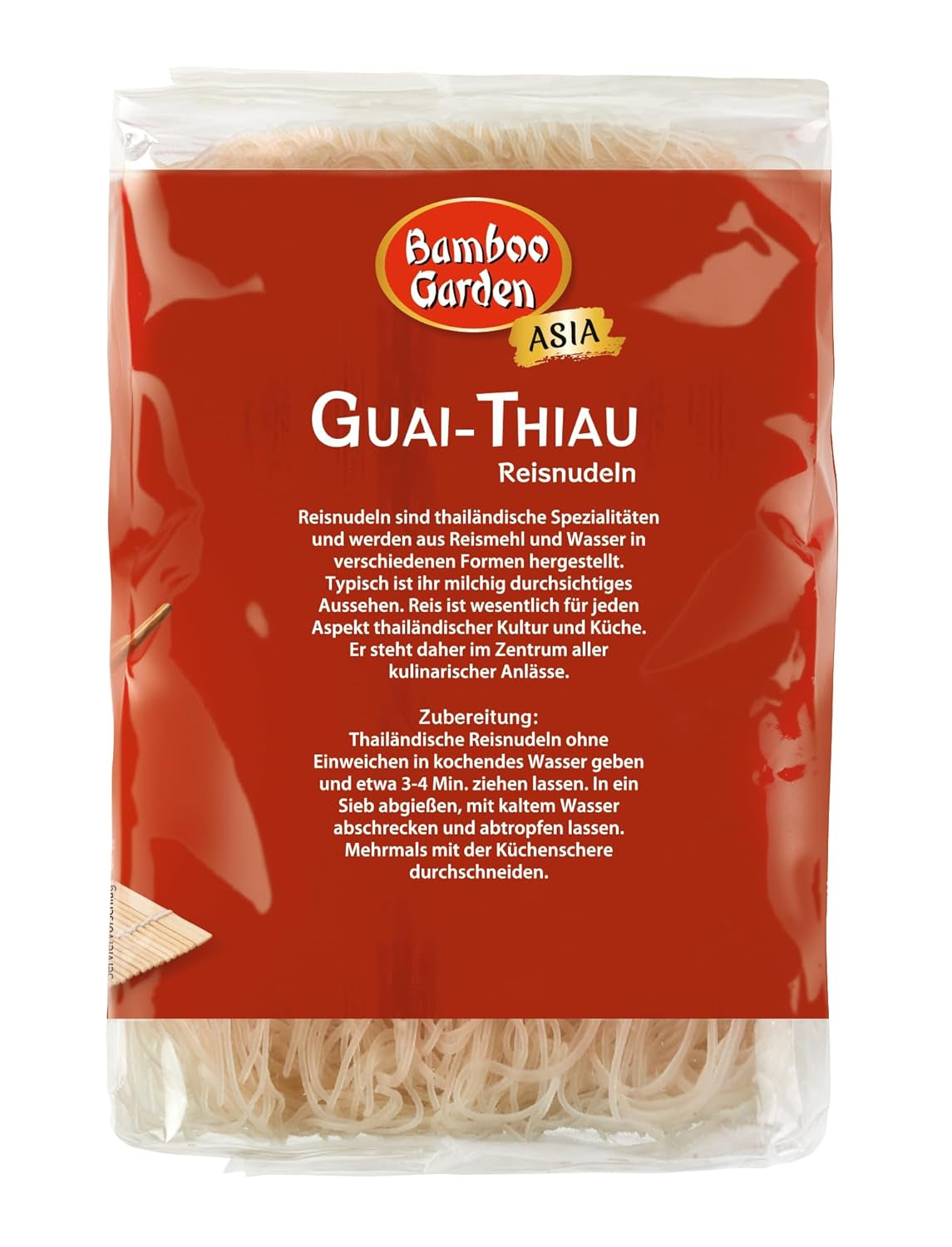 Tăiței de orez Guai Thiau din Bamboo Garden, 250 g (designul ambalajului poate varia)