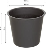 Ghiveci universal Dehner, Ø 35 cm, Înălțime 30 cm, Plastic, Negru