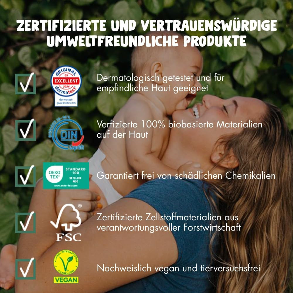 Scutece ecologice Eco by Naty Baby Eco Diapers - scutece organice premium, ecologice, fabricate din materiale pe bază de plante, ideale pentru pielea sensibilă a bebelușilor (mărimea 5 - 80 de bucăți)