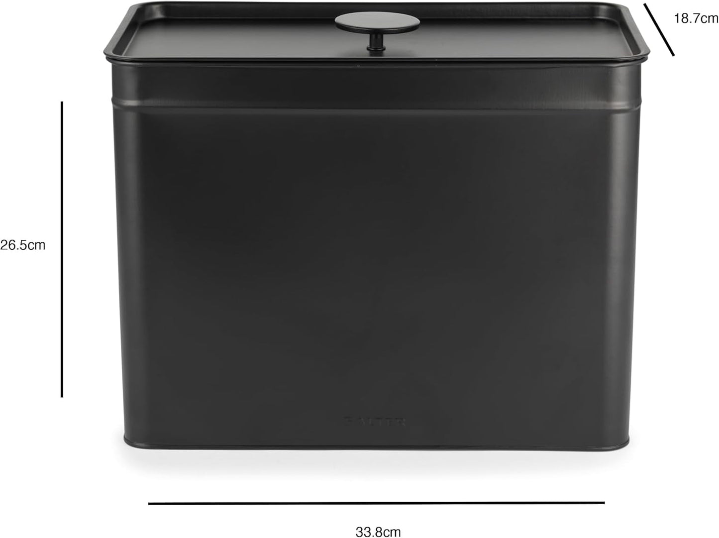 Salter BW12614EU7 Set de cutii de depozitare Kuro - 4 recipiente de bucătărie, pâine/ceai/cafea/zahăr, cutii pătrate de organizare, ușor de curățat, păstrează alimentele proaspete, negru Cutii depozitare alimente Naty Shop