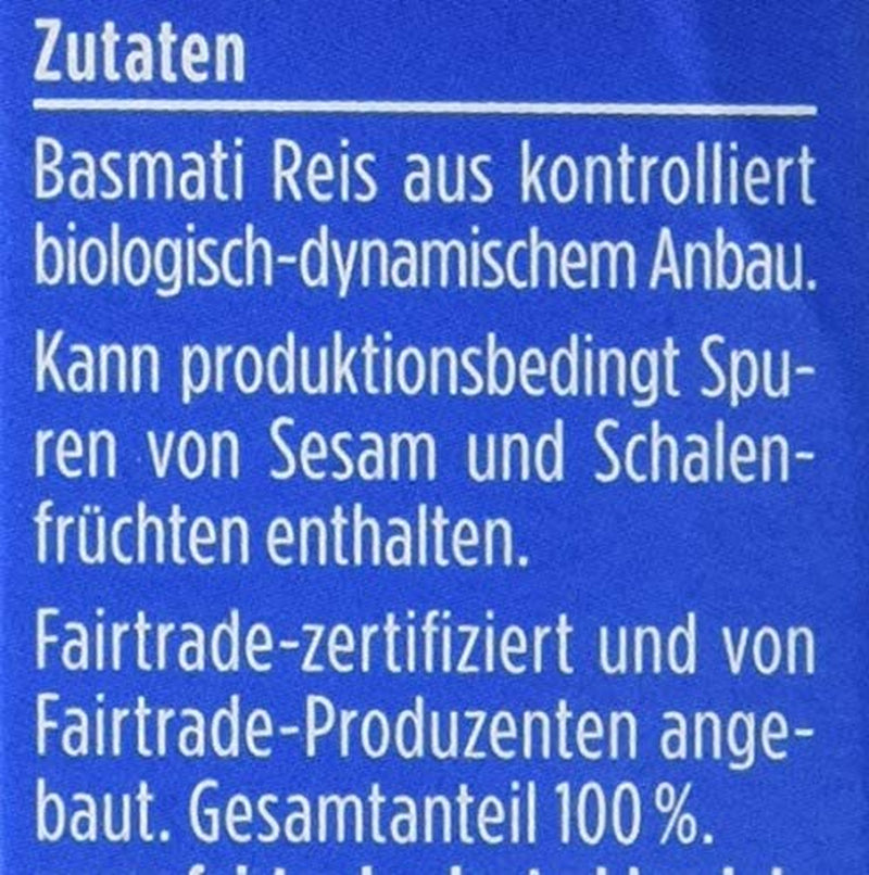 Orez Basmati organic Davert în pungi de gătit, 2 pungi, 250g
