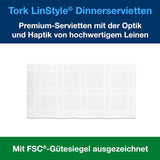 Șervețele de masă Tork Linstyle albe, 1/4 pliere, 19,5 × 19,5 cm, 14 נ50 șervețele, 509410