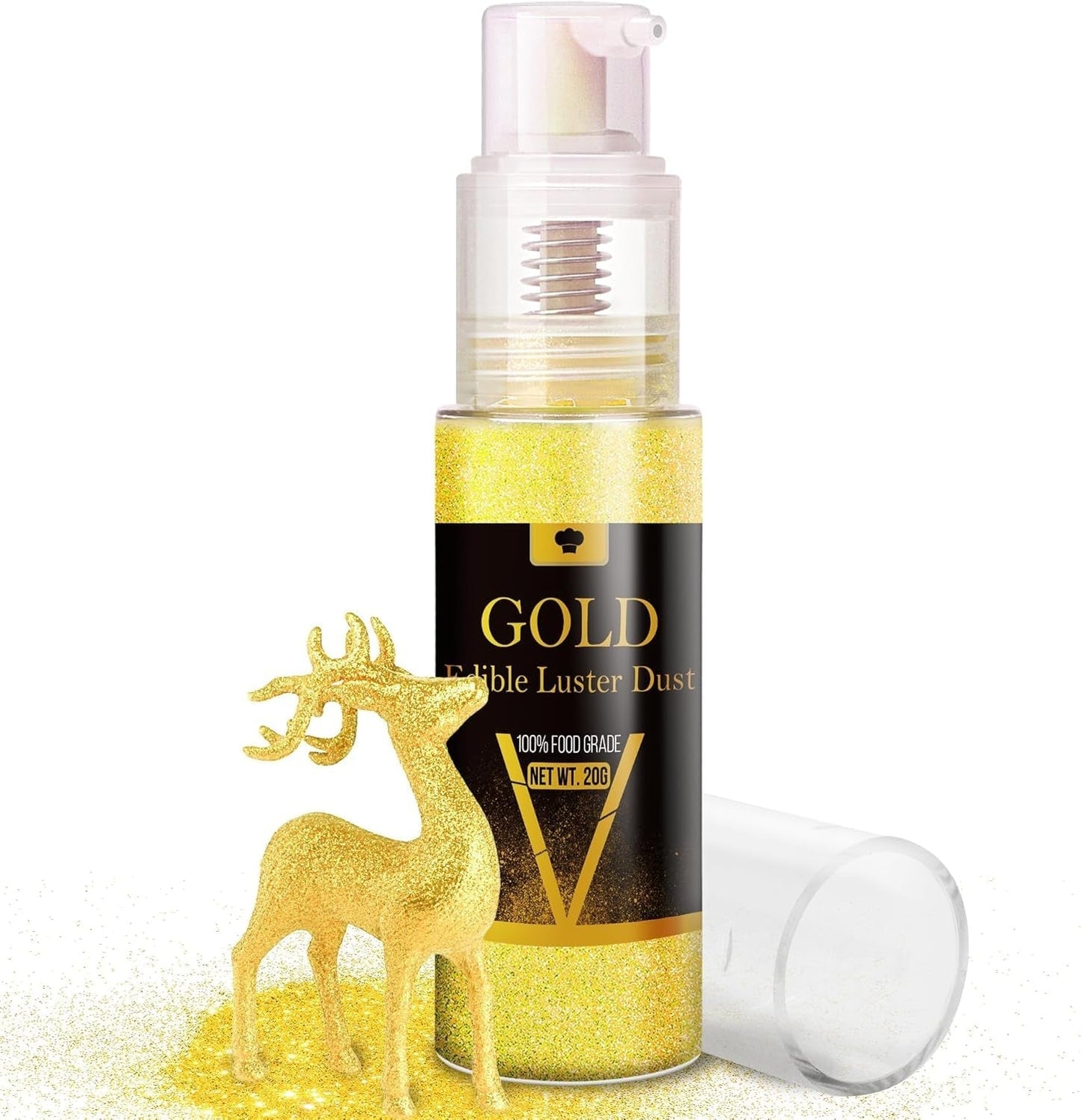 Set spray cu sclipici comestibil - 20 g praf de sclipici alimentar iridescent pentru băuturi, șampanie, prăjituri - colorant alimentar metalic comestibil pentru cocktailuri, vin, lichior, copt, prăjituri