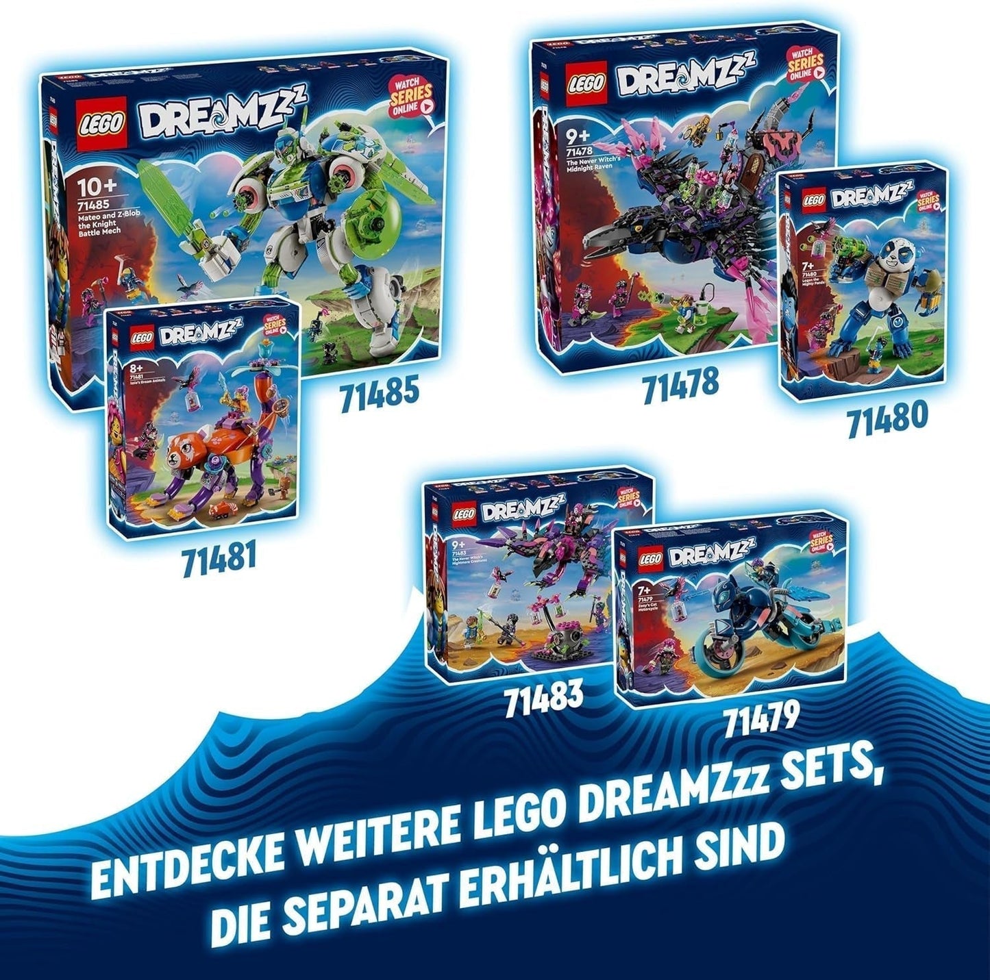 Motocicleta pisicii lui Zoey LEGO Dreamzzz 2 în 1, cadou pentru copii cu vârsta peste 7 ani, figurină de animale de reconstruit, motocicletă de jucărie, set de joacă fantezie pentru băieți și fete 71479 Seturi de constructie Besuche den LEGO-Store
