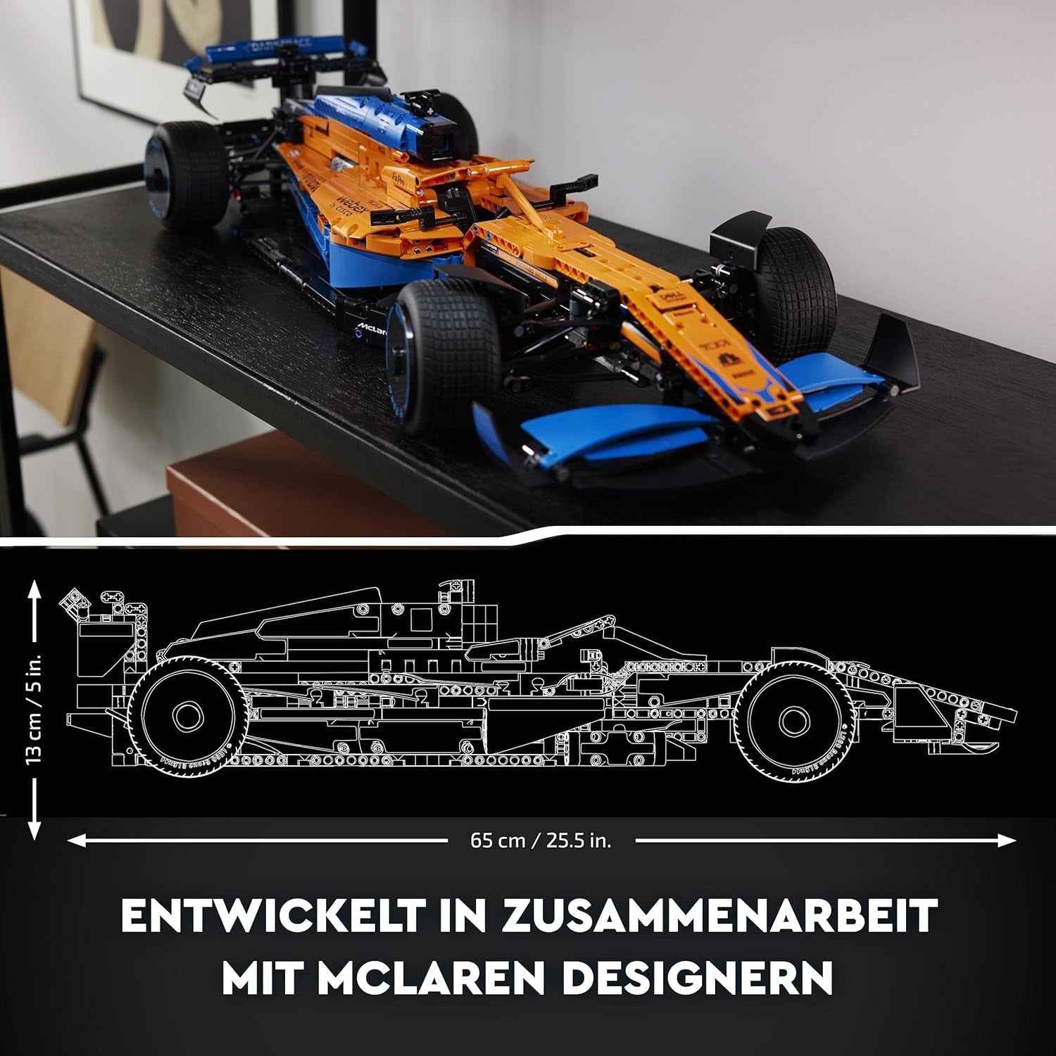 Lego Technic Mclaren Formula 1 Racing Car - Model F1 pentru adulți cu motor V6 și direcție - Cadou pentru fanii și colecționarii sporturilor cu motor - 42141 Seturi de constructie Besuche den LEGO-Store