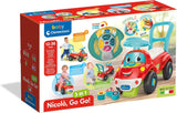 Clementoni - 17747 - Nicolò Go Go 3 în 1 - Mașină de echitație, vorbitor electronic de învățare, primii pași, lumini și sunete, joc pentru copii de 1 an - Made in Italy Jucarii Bebe Naty Shop