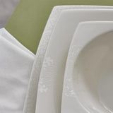 Set de veselă Karaca New Flava din porțelan, format din 24 de piese, pentru 6 persoane, alb, elegant și durabil, se poate spăla în mașina de spălat vase, perfect pentru uz zilnic și ocazii speciale