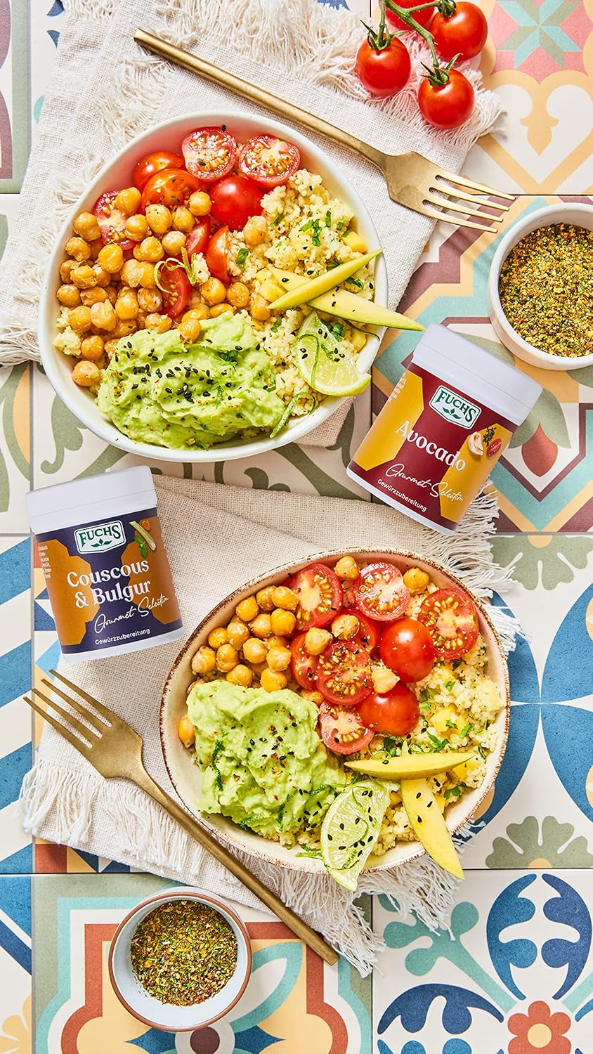 Fuchs Spices Gourmet Selection Middle East/Africa – Mix de condimente pentru couscous și bulgur, mix de condimente reîncărcabil, pentru asezonarea mâncărurilor cu bulgur, vegan, 55 g