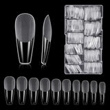 Tipuri de unghii, 500 bucăți de vârfuri de unghii false acrilice artificiale cu cutie de depozitare pentru saloane de unghii și nail art DIY acasă, 10 dimensiuni