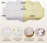 Wellsync pernă pentru gât Pernă ergonomică Pernă din spumă de memorie Pernă ortopedică Pentru persoane care dorm lateral Persoane care dorm pe spate Persoane care dorm abdominal Dureri de gât Alb Gri Perne ortopedice cervicale Naty Shop