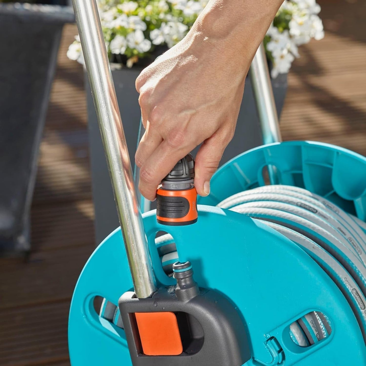 Cărucior pentru furtun GARDENA CleverRoll S, rolă pentru furtun, depozitare compactă (18500-20)