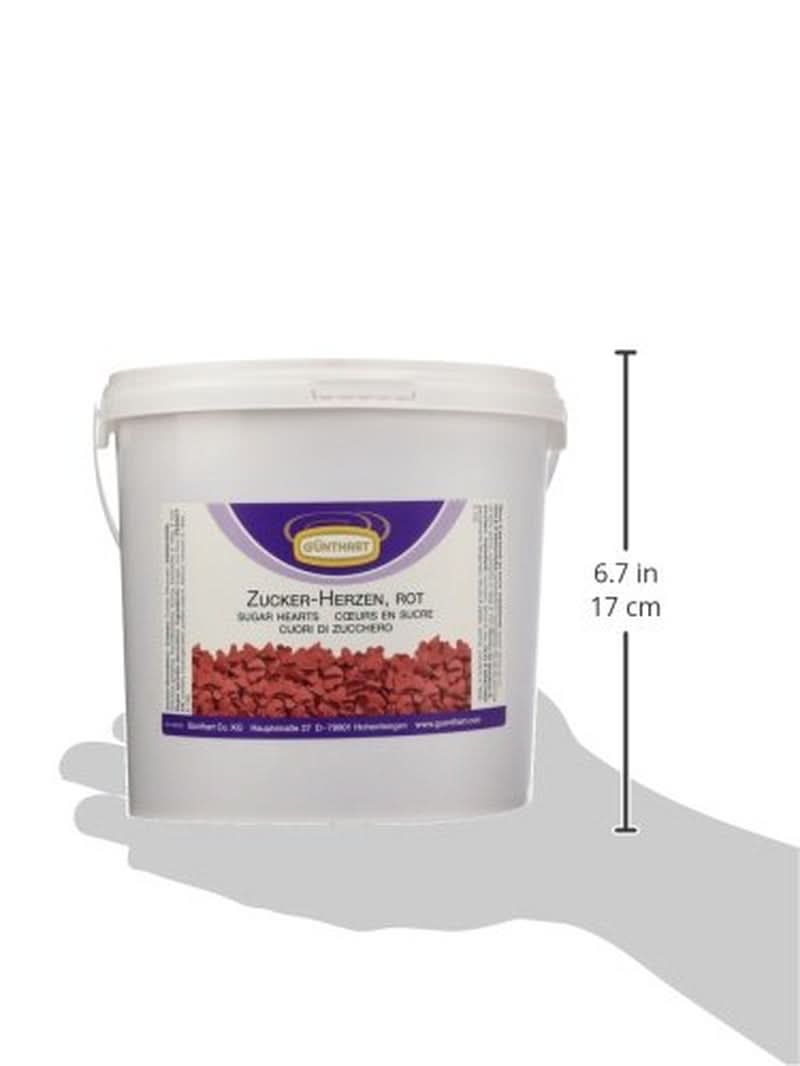 Günthart decorare cu zahăr, inimi de culoare roșie, 1,5 Kg Sprinkles Naty Shop