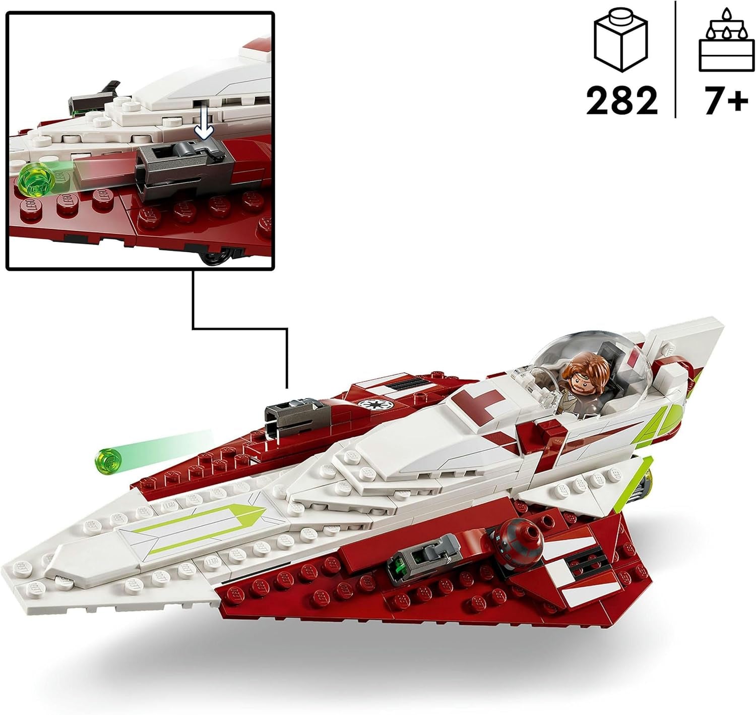 LEGO Star Wars Luptătorul stelar Jedi al lui Obi-Wan Kenobi, jucărie construibilă cu Taun We, figurină droid și sabie laser, Set Atacul clonelor 75333 Seturi de constructie Besuche den LEGO-Store