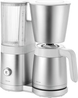 ZWILLING ENFINIGY Espressor cu filtru cu carafă din sticlă de 1,5 l, espressor cu boiler din oțel inoxidabil, funcție Blooming și detartrare inteligentă, plastic, argintiu