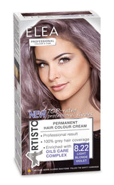 Culoarea permanentă a părului Color & Care 120ml, rezultat profesional, acoperirea părului gri, îmbogățită cu complexe de îngrijire a uleiurilor-Culoarea părului de lungă durată (10.1 Super blond deschis cenușă) Vopsea pentru par Naty Shop 8.22 Blond deschis violet