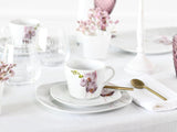 CreaTable, 24024, seria Square Orchid, set de veselă cu 18 piese pentru 6 persoane, serviciu de cafea din porțelan, potrivit pentru mașina de spălat vase și cuptorul cu microunde, producție de calitate