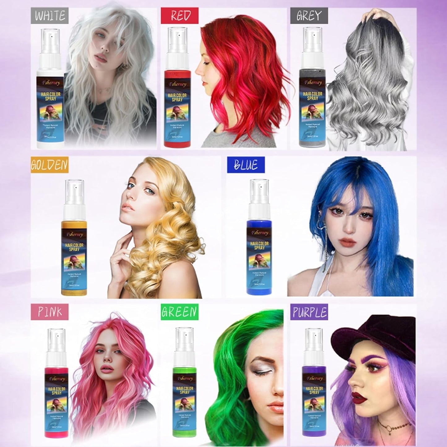 Hairspray Colour - 30ml Spray temporar de culoare pentru păr verde, vopsea de păr naturală Spray temporar de culoare pentru păr, vopsea de păr lavabilă pentru păr pentru petrecere Cosplay Halloween (verde) Vopsea pentru par Naty Shop