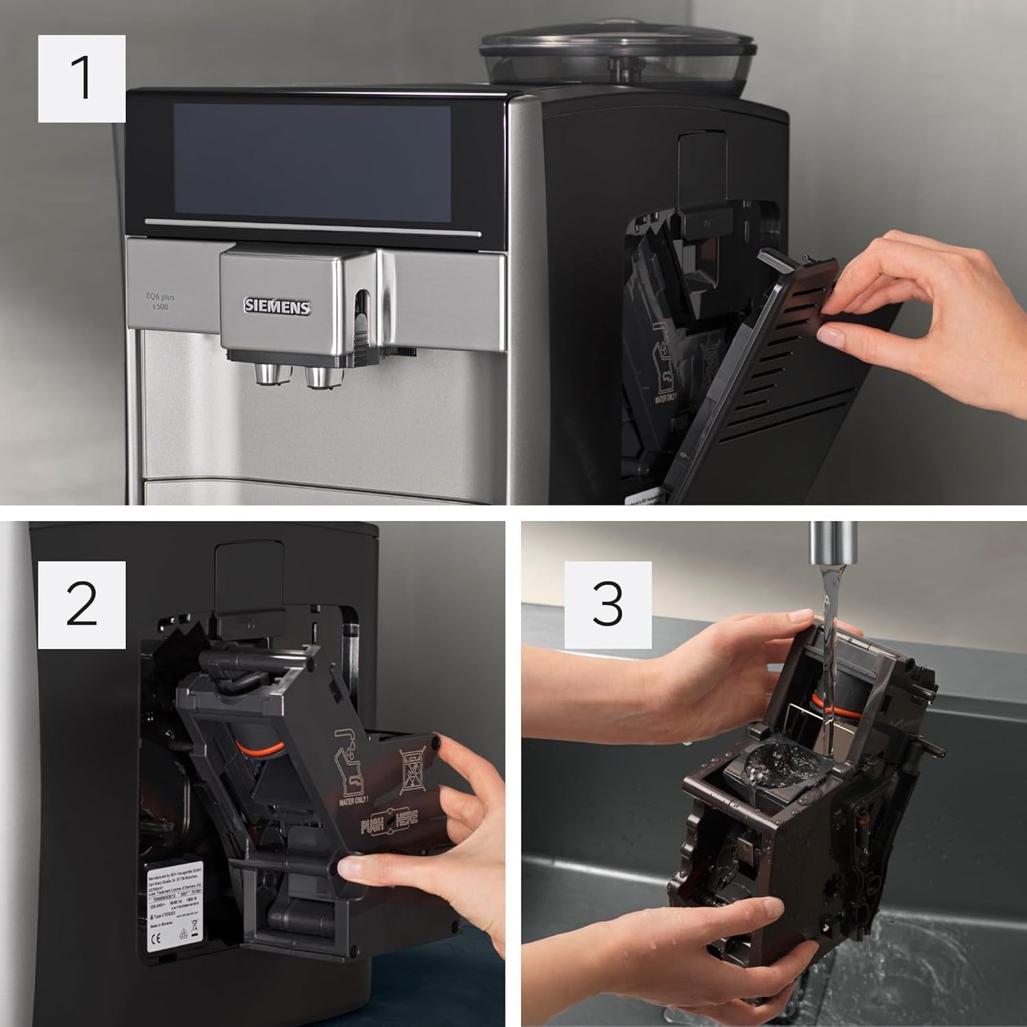 Espressor automat Siemens EQ.6 plus s300 TE653501DE, pentru multe specialități de cafea, spumator de lapte, râșniță ceramică, funcție dublă de cafea, anticalcar, curățare automată cu abur, 1500 W, argintiu
