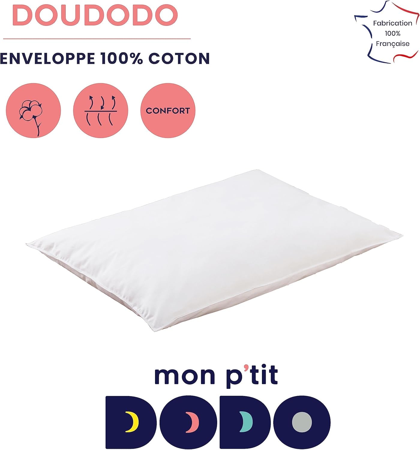 MON P'TIT DODO - Pernă confortabilă, 40 X 60 cm, alb Perne standard Naty Shop