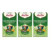 Yogi Tea - Tulsi Serenity, ceai ayurvedic din plante bio, fără cofeină din natură, amestec de tulsi - busuioc „sfânt”, lemn dulce și portocală, Yogi Tea pachet de 3, 3X17 pliculețe (51 pliculețe de ceai)