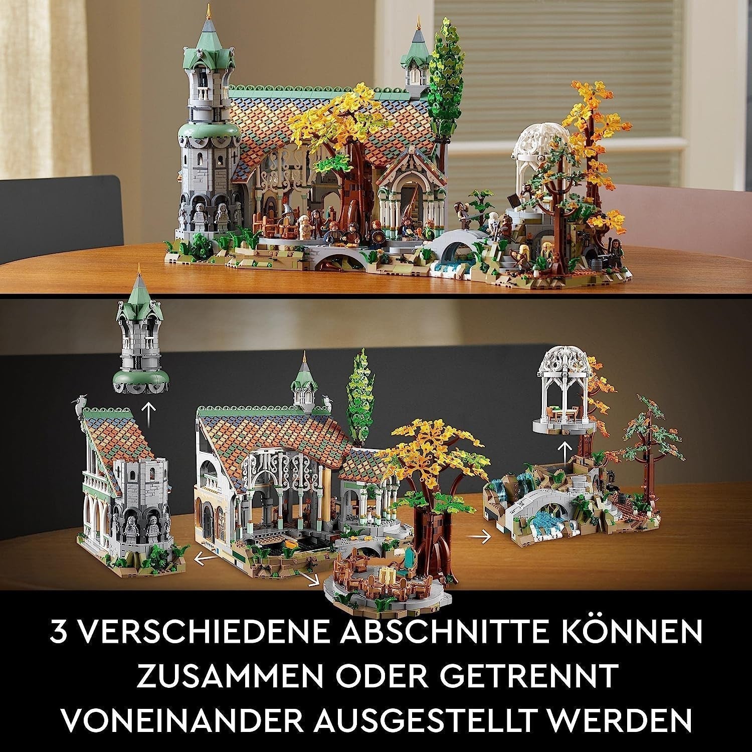 LEGO Icons The Lord Of The Rings: Rivendell - Set de colectare și afișare pentru adulți cu 15 minifigurine unice, inclusiv Gandalf, Legolas, Aragorn și Frodo, exclusiv pe Amazon - 10316 Seturi de constructie Besuche den LEGO-Store
