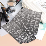 JMEOWIO Nagel Stamping Schablone Halloween 6 Stück Nagelstempel Schablone Nail Art Dekoration Nageldesign Zubehör Böse Gruselige Kürbis-Geisterhexe