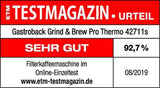 Espressor termo GASTROBACK Grind & Brew Pro, argintiu, negru