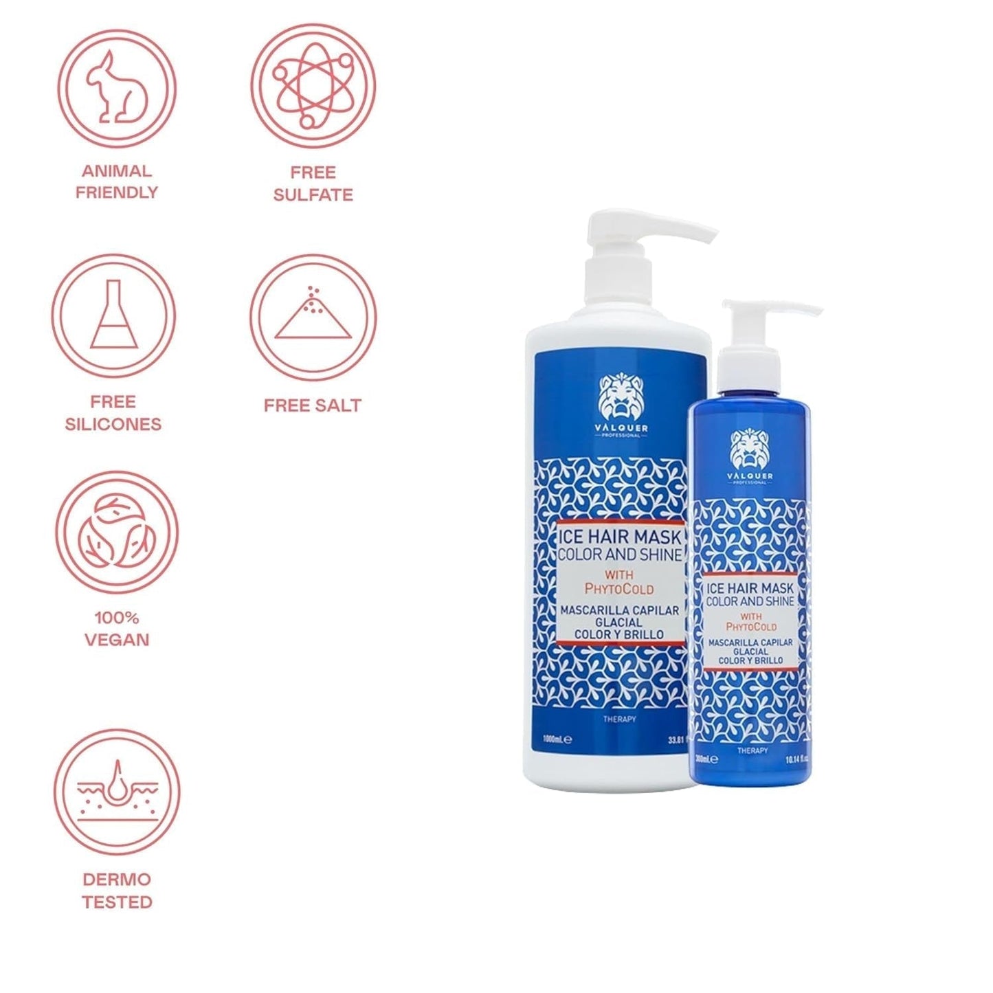 Valquer Profesional Ice Hair Mask Colour and Shine - Pentru păr vopsit, 1000 ml Masca de par Naty Shop