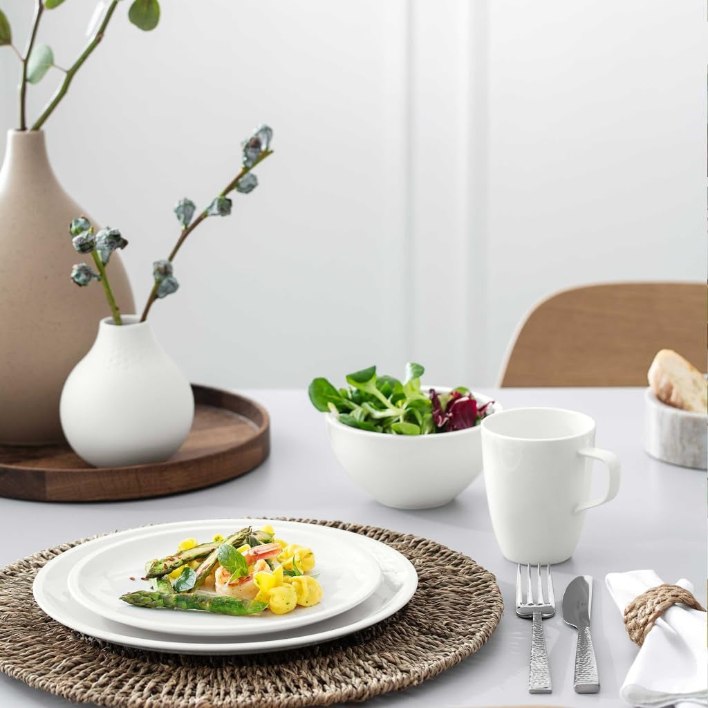 Villeroy & Boch – Artesano Set de veselă 6 piese pentru 2 persoane, alb, rezistent la mașina de spălat vase, rezistent la cuptorul cu microunde, set de veselă, set de farfurii, farfurii de cină, farfurii de mic dejun, farfurii de sumă, porțelan premium