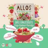 Terci de smochine și zmeură Allos neîndulcit | Terci fără zahăr | Muesli organic | Muesli cu fructe | Fulgi de ovăz | Terci de mic dejun | Cereale pentru micul dejun | Vegan | Pachet de 6 (6 x 500g)