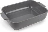 Peugeot Appolia Rechteckige Auflaufform Mit Griffen, Keramik, Schiefer / Grau, 7,2X31X21,7 Cm, Fassungsvermögen: Ca. 2 L, 60060 Matrite si tavi pentru copt Naty Shop Hellgrau