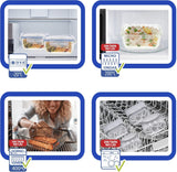 Max Home Pachet 8 recipiente etanșe din sticlă, cutie de prânz din sticlă pentru microunde, recipiente resigilabile pentru alimente, 550 mililitri, capace transparente, recipiente pentru alimente (16538) Cutii depozitare alimente Naty Shop