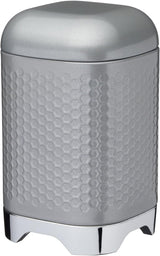 KitchenCraft Lovello caddy pentru ceai, caddy din oțel alb, suprafață texturată, stil 1950 cu capac, pentru ceai vrac și pliculețe de ceai, 11 cm x 11 cm x 19 cm, Ice White Cutii depozitare alimente Naty Shop Gri (Shadow Grey) Alimente