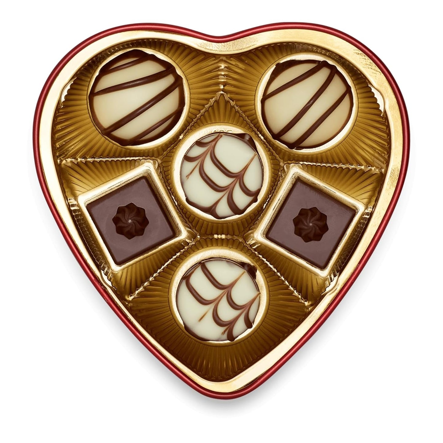 Lindt Ciocolată din Inimă | 30 g | 6 praline în varietățile Marc de Champagne, Coeur à l'Orange, Ciocolată cu Lapte Crocantă, Marțipan cu Portocale într-o frumoasă cutie în formă de inimă | Cadou de ciocolată | Cadou de ciocolată