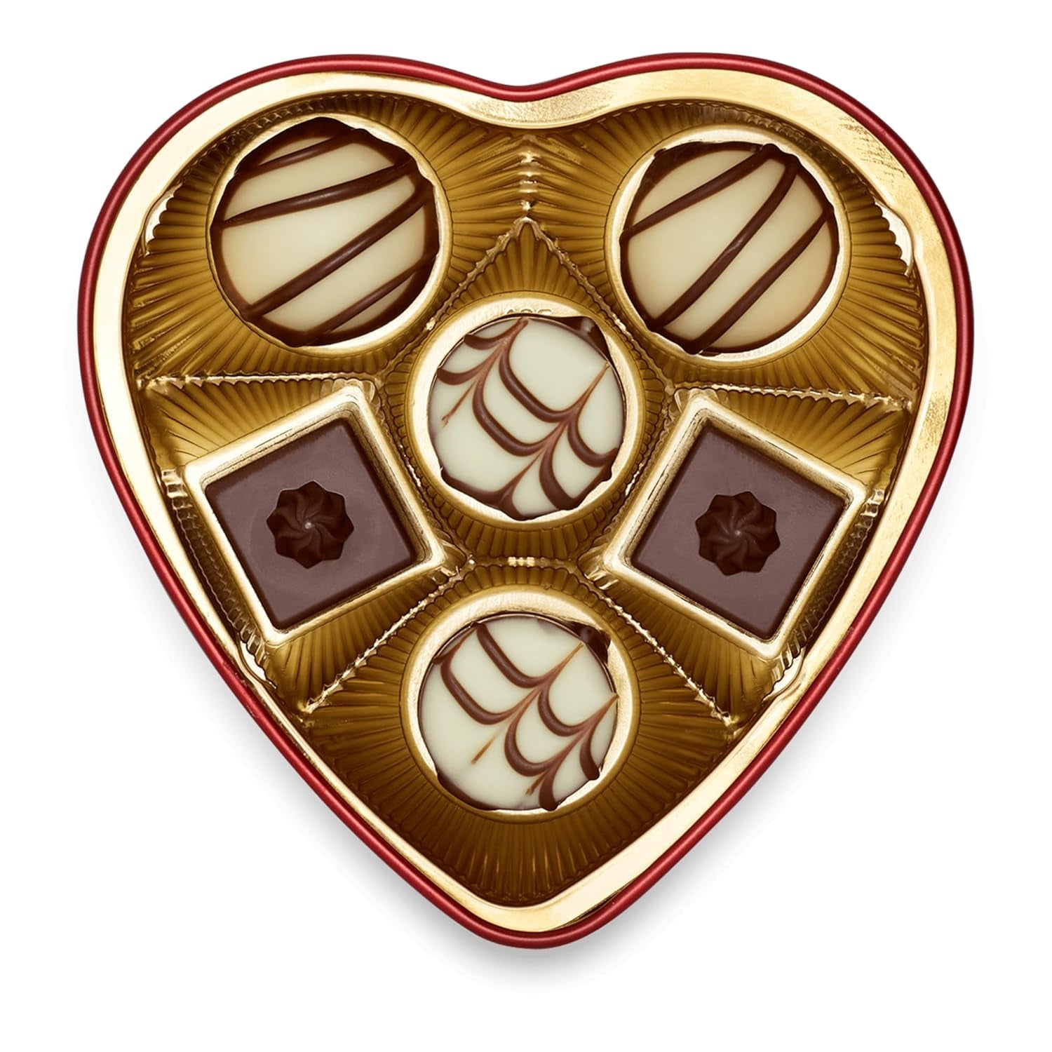 Lindt Ciocolată din Inimă | 30 g | 6 praline în varietățile Marc de Champagne, Coeur à l'Orange, Ciocolată cu Lapte Crocantă, Marțipan cu Portocale într-o frumoasă cutie în formă de inimă | Cadou de ciocolată | Cadou de ciocolată