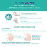 Chicco PhysioForma Comfort Suzetă 6-16 Luni, 1 Bucată, Suzetă cu Tetină din Silicon, Susține Respirația Fiziologică și Promovează Dezvoltarea Orală Corectă, Albastră