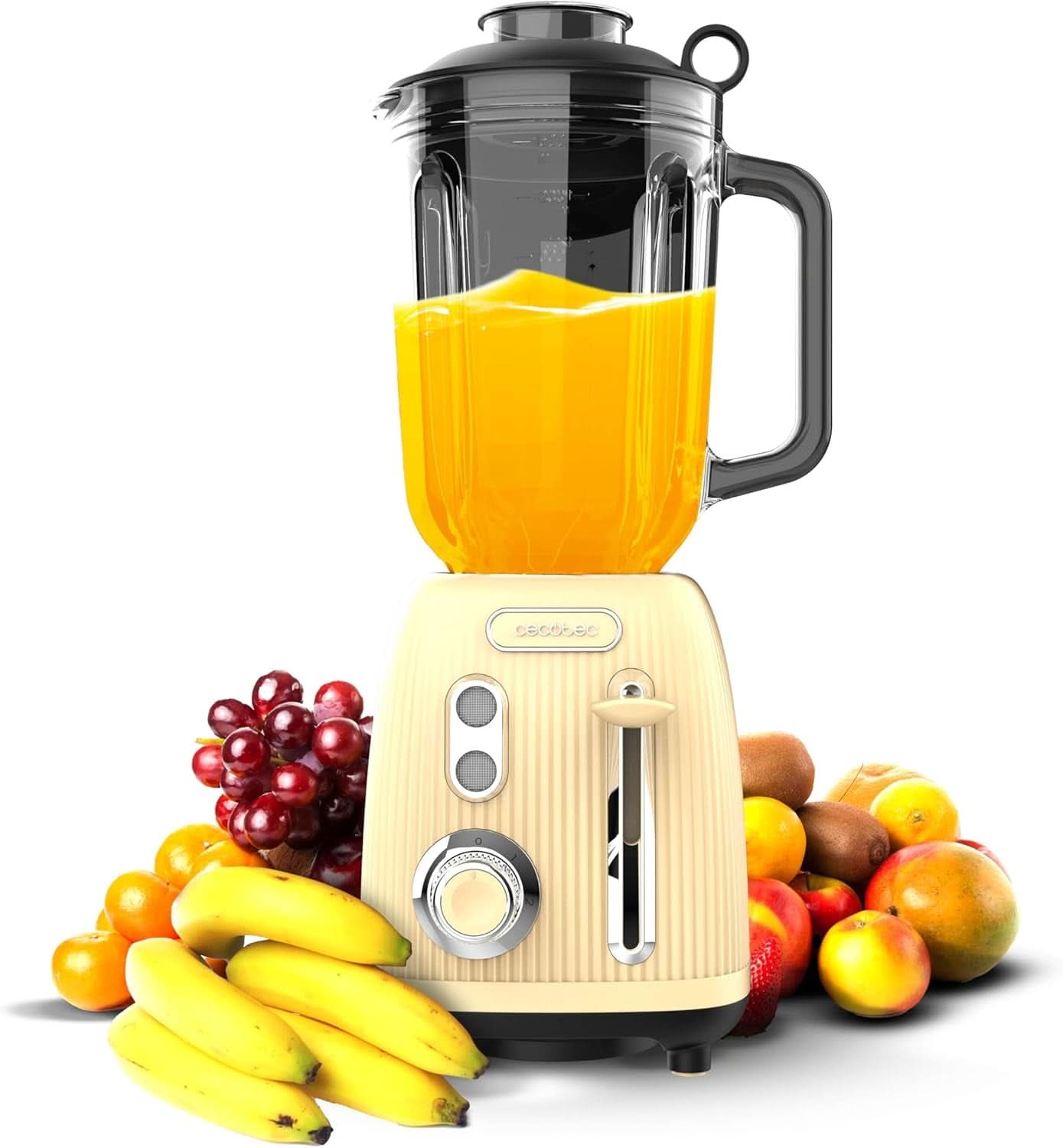 Cecotec Standmixer Retro Power Black Titanium Retrogreen. 1200W Maximale Leistung, 2 Geschwindigkeiten, 4-Klingen-Messer Mit Schwarzer Titanbeschichtung Und 1,5L Krug, Vintage-Design in Grün Bucatarie Naty Shop Yellow